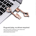 Pikkukuva 3 / 5: USB 2.0 Metallinen USB-muistitikku Puhdas Kupari Sydän USB-muistitikku Avain (Kupari, 8GB)