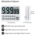 Miniatyrbillede 2 af 5: Digital Køkken Timer, Stor Skærm Koge Timer Cyklus Tæl Op/ned Timer Med Cifre Direkte I