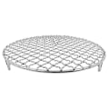 Miniatyrbillede 1 af 5: 304 Rustfrit Stål Rund Grillnet Med Fødder Barbecue Bbq Net Kølerist Damp Bagning (1 stk, Sølv)