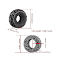 Miniatyrbilde 2 av 5: 4 stk 58mm 1.0 Tommers Supermykt Dekk For 1/18 1/24 Rc Crawler Bil Axial Scx24 Ax24 Trx4m Fms Fcx24