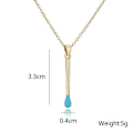 Miniatyrbilde 3 av 5: Stilige Match Matchstick Hengehalskjeder Utsøkt 18k Forgylt Choker For Kvinner Par All-match Lang Stripe Charm Halskjede