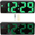 Miniatyrbild 3 av 3: Stor LED-display Digital Väckarklocka med Snooze-funktion - Spegelyta - USB-laddningsanslutning