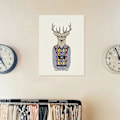 Miniatyrbillede 4 af 5: Wekity Animal Gentleman Væghængt Canvas Print Poster, Enkel Mode Akvarel Kunsttegning Dekoration til Hjemmet Stue Soveværelse Kontor og Børneværelse