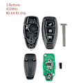 Miniatyrbillede 1 af 5: Bil Smart Fjernbetjening Nøgle 3 Knapper Passer Til Focus C-max Mondeo Kuga Fiesta B-max 433mhz