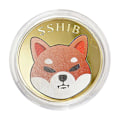 Miniatyrbillede 1 af 2: Dobbeltsidet Farveprint Møntsamling, Metal Shiba Inu Møntsamling