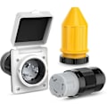 Miniatyrbillede 1 af 5: 50AMP RV Strømindtag Udtag Kyststrøm Sæt Med Støvkappe 125/250V NEMA SS2-50P SS2-50R Twi
