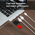 Miniatyrbild 3 av 5: Dubbel Typ C Hub USB-C till USB 2.0 PD Laddning TF Secure Digital Kort Dock Adapter