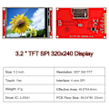 Miniatyrbilde 3 av 5: 3.2 Tommers ILI9341 SPI TFT LCD-skjerm Berøringspanel 320X240 TFT LCD Berøringsskjerm 5V/3.3V STM32 Skjermmodul med Berøringspenn