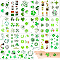 Miniatyrbillede 1 af 5: 20 ark St. Patricks Day Tatoveringer Klistermærker, Kløver Midlertidig Tatovering Klistermærke Heldige Shamrock