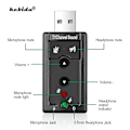 Miniatyrbillede 2 af 5: Virtuelt 7.1 Kanal Lydkort Ekstern Usb 2.0 Audio Mikrofon Højttaler Adapter Mikrofon Stereo 3.5mm Jack Headset Lydkort
