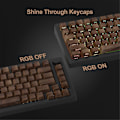 Miniatyrbillede 3 af 5: 136 Taster Valnøddetræskorn Keycaps Sideprint PBT Keycaps Bagbelyst Cherry Profil til MX Switch Mecha