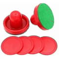 Air Hockey Sett med 2 og 4 Røde Pucker (rød)