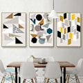 Miniatyrbillede 2 af 5: Wekity 3D Geometrisk Patchwork Væghængt Canvas Print Poster, Enkel Abstrakt Kunsttegning Dekoration til Hjemmet Stue Soveværelse Kontor og Børneværelse