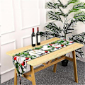 Miniatyrbillede 1 af 5: Juledug Julemønster Bordløber Dug Vaskbar Dacron Dug Til Jul, vinter, ferie