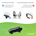 Miniatyrbilde 5 av 5: LargeLeaf Stol Ergonomisk Armlene Kjølende Gelputer Albuepute Trykkavlastning Kontorstol Gamingstol Armlene med Memory Foam Armleneputer 2 stk