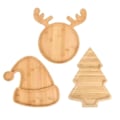 Miniatyrbilde 1 av 5: 3 stk. Jule Serveringsbrett i Tre, Tallerken i Tre, Serveringsfat for Jul, DIY Unik Mat, Kake, Snacks, Frukt