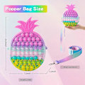Miniatyrbild 2 av 5: Pop Ananas Väska Fidget Leksaker för Flickor, Stor Regnbåge Pop Fidget Väska, Färgglada Tryck Bubbla Stress Relief Sensoriska Leksaker, Handväska Bästa Födelsedagspresent