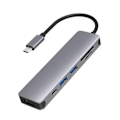 Pikkukuva 1 / 5: Telakointiasema Nopea tiedonsiirto Lataus Plug and Play Type-C HDMI-yhteensopiva 4K USB3.0 6 in 1 Hub Splitter toimistoon