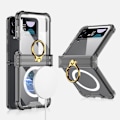 Miniatyrbild 4 av 4: Lämplig för Samsung z flip6 armband mobiltelefonfodral ultratunt Amazon nytt vikbar skärm hårt skal mode anti-fall skal black