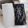 Miniatyrbillede 3 af 5: Kvinders Søde Piger Fiskenet Blonder Knæhøje Strømper Vintage Blomst Vine Jacquard Mønstret Ruffle Trim Lolita Kalv Strømper