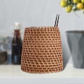 Miniatyrbillede 4 af 5: Rattan Spisepinde Rør Skovl Skeer Spand Middagsknive Gafler Service Opbevaringsboks Hjemmeopbevaring