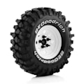 Miniatyrbillede 2 af 5: 4 stk. Metal 110 mm Beadlock Hjul Dæk Sæt Til /10 Short Course Truck Arrma Senton 8 Runde Huller, Sort