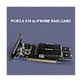 Pikkukuva 2 / 5: PCIe-M2-sovitinkortti, PCIE X16 4-porttinen M2 NVME M-avaimella varustettu SSD-kortti PCI Express -laajennuskortti lämmö