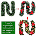 Miniatyrbillede 4 af 5: DIY Juleguirlande 2,7 m Dekoreret Guirlande LED Lys Juledekorationer til Hjemmet Have Ferie Bryllupsfest