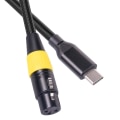 Pikkukuva 2 / 5: USB-C - XLR-naaraskaapeli, tyypin C uros - 3-nastainen XLR-naaras, mikrofonikaapeli, tietokoneen äänentoisto