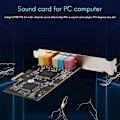 Pikkukuva 4 / 5: PCIe Äänikortti PCI-E X1 CMI8738 Siru 32/64 Bit Äänikortti Stereo 5.1 Kanava Työpöytä Sisäänrakennettu Ääni