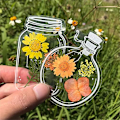Miniatyrbillede 5 af 5: Tørret Blomster Bogmærke Flaske, Transparent Tørret Blomster Bogmærker, DIY Tørret Blomster Bogmærke, Passer til Kvinder