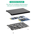 Miniatyrbilde 5 av 5: 2 i 1 Kombinert M.2 NGFF Key B & MSATA SSD til 2.5 SATA3 Adapter