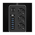 Miniatyrbillede 2 af 5: Strømstikkontakt med Multiprise Forlængerledning Elektrisk Stikkontakt med USB-porte Hurtig Opladning (a) EU
