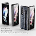 Miniatyrbild 2 av 5: SBSG Golbsky Samsung Galaxy Z Fold 3 Skal med Pennhållare pojke flicka, Gångjärnsskydd Design, Lyxigt Business PU Läder Skal för Galaxy Z Fold 3 5
