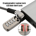 Miniatyrbillede 2 af 5: Universal Anti-Tyveri Computer Notebook PC Sikkerhedskode Lås Kæde Kabel