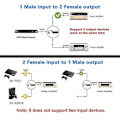Miniatyrbillede 3 af 5: Optisk Kabel Splitter Adapter (LS49) 1 Input Han Til 2 Output Hun