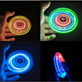 Miniatyrbillede 3 af 5: LED Lys Fidget Spinner, Lys Fidget Finger Legetøj Hånd Spinner - Stressreduktion og Angstdæmpende Hånd Spinner til Børn Krystal-grøn -