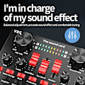 Miniatyrbilde 3 av 4: Bluetooth Profesjonelt Lydkort for Livestreaming USB Audio Interface Mikser DJ Lyd for Opptak Mikrofon Gitar