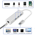 Miniatyrbilde 3 av 5: USB3.0 nettverkskort + USB3.0 hub dual system driverfri aluminiumslegering usb3.0 HUB + gigabit nettverkskort