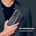 Miniatyrbild 5 av 5: SBSG Golbsky Samsung Galaxy Z Fold 3 Skal med Pennhållare pojke flicka, Gångjärnsskydd Design, Lyxigt Business PU Läder Skal för Galaxy Z Fold 3 5