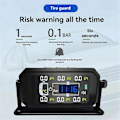 Miniatyrbild 5 av 5: Bil Husbil Lastbil TPMS 6 Hjul Sensor Solenergi Däcktrycksövervakningssystem Temperatur Klocka Lufttryck