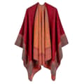 (Röd) Dam Filt Sjalar Omlott Vinter Öppen Framsida Poncho Cape Oversized