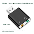 Miniatyrbilde 1 av 5: Lydkort USB Audio Interface Hodetelefonadapter Lydkort For Mikrofon Høyttaler Laptop Datamaskin Eksternt Lydkort