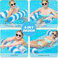 Miniatyrbillede 3 af 5: Pool Float Vand Hængekøje, 4-i-1 Multifunktionel Oppustelig Svømmestol, Pool Oppusteligt Legetøj Til Voksne, Oppustelige Liggestole Til Svømmebassiner