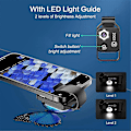 Miniatyrbild 1 av 5: 200X Förstoringsmikroskop Mobil LED-lampa Mikro-Typ Fickmakrolins för Ios Android Alla Smartphones, Vit