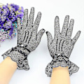 Miniatyrbild 4 av 5: Brudhanskar Damer Fingerspetsar Handledshanskar Elastiska Bröllopsspetshandskar Tyll Party Kväll Bröllopshandskar Med Rosett För Vår Sommar Höst 1 Par Banmo