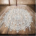 Pikkukuva 2 / 2: 30cm Mandala-apumaalausmalli Suuri uudelleenkäytettävä sapluuna lattia-, seinälaatta-, kangas- ja huonekalumaalaukseen - YuJia