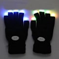 Miniatyrbilde 1 av 3: Blinkende hansker Gløder 7 Modus Led Rave Lys Finger Belysning Hanske Svart