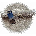 Miniatyrbilde 5 av 5: White Ball C Boho Spisebordsett med 4 Runde Bordbrikker for Vinter Spisestue Middag Moderne Beige Flettet Bord og Løper Høst Sirkel Kjøkken Plac