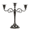 Miniatyrbilde 1 av 5: Metallisk Lysestake med 3 Arm, Antikk Søylelysestake, Elegant Dekor for Bryllupsdekorasjon (Svart)